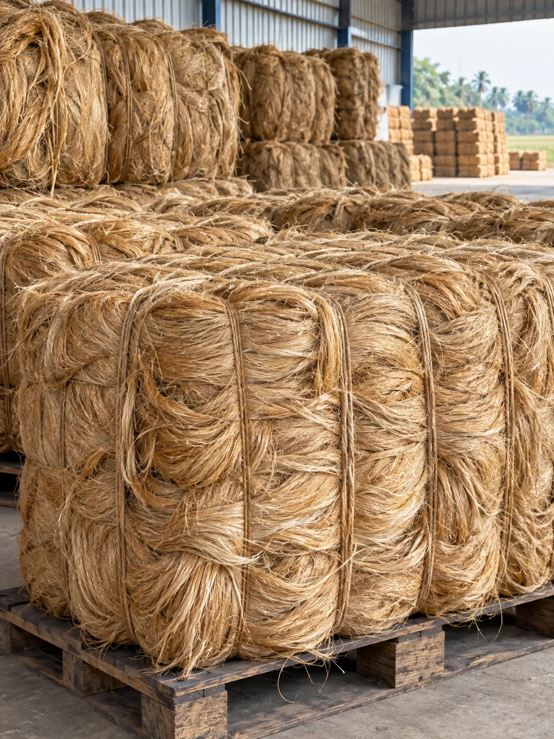 Raw Jute Fiber from India in hydraulic pressed export bales