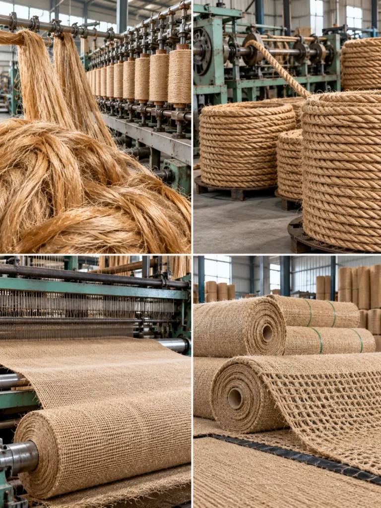 Hydraulic pressed raw jute fiber bales prepared for container export