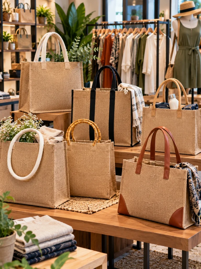 Jute Tote Bags for fashion brands, eco-lifestyle stores and designer retail