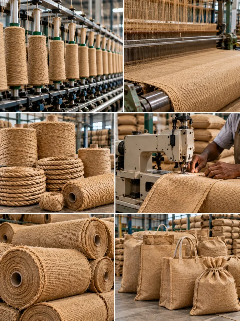 Indian jute yarn used for carpet weaving and industrial applications